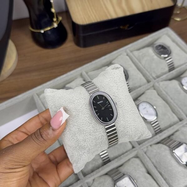 Naidu Silver Charm Women Watch- Black Dial anti-tarnish jewellery from Glossy.pk, Lahore