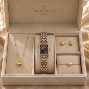 Watch and Bow Bracelet Set (Luxury-Inspired)