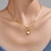 Bow Heart Snake Chain Pendent anti-tarnish jewellery from Glossy.pk, Lahore