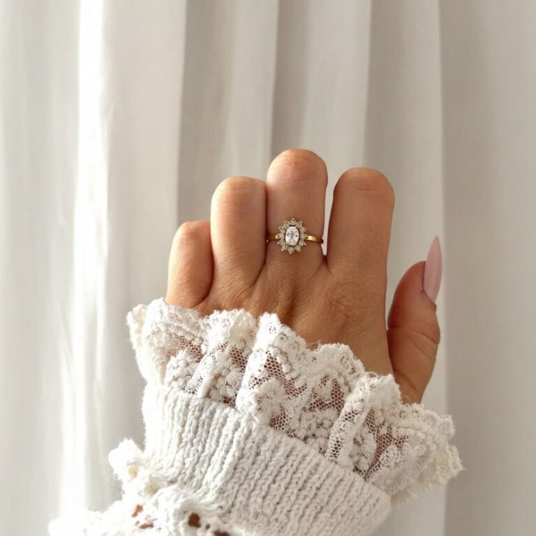 Adjustable White Stone Ring (Stainless Steel) — jewellery from Glossy.pk, Pakistan