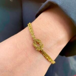 Knotted mesh bracelet