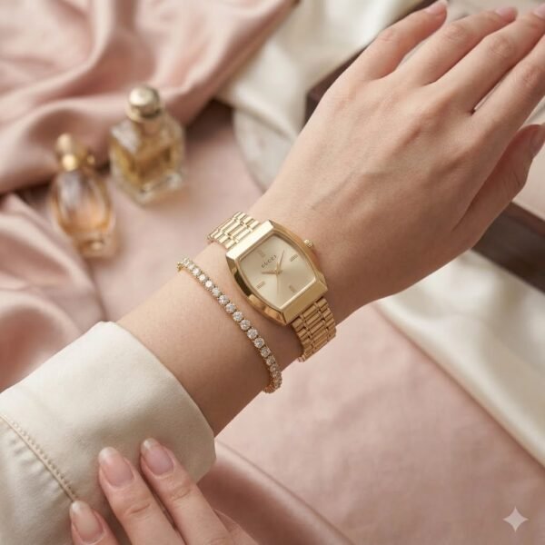 Gucci Watch and Tanis Combo anti-tarnish jewellery from Glossy.pk, Lahore