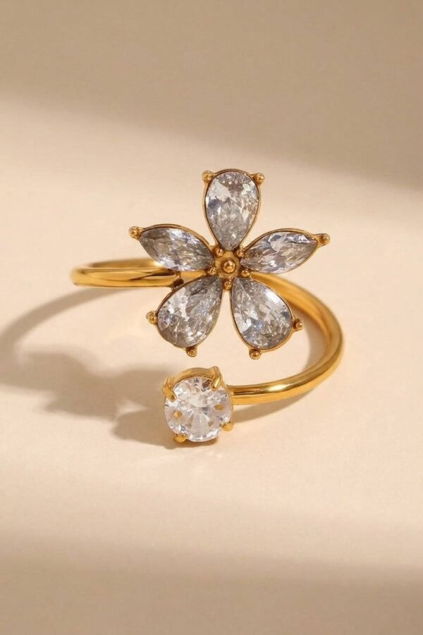 Beauty ZIRCON Flower Stone Ring anti-tarnish jewellery from Glossy.pk, Lahore