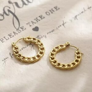 Stainless Steel Elegant Chain Hoops