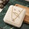 18K White Pearl Diamond Set anti-tarnish jewellery from Glossy.pk, Lahore