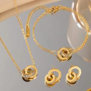 Stainless Steel Double Hoop Combo Set