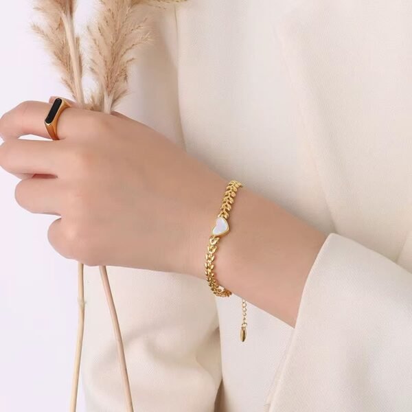 Heart Mesh Bracelet-Trendy anti-tarnish jewellery from Glossy.pk, Lahore