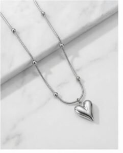 Silver Heart Necklace (Stainless Steel) product photo 2 | Glossy.pk Pakistan