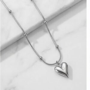 Silver Heart Necklace (Stainless Steel)