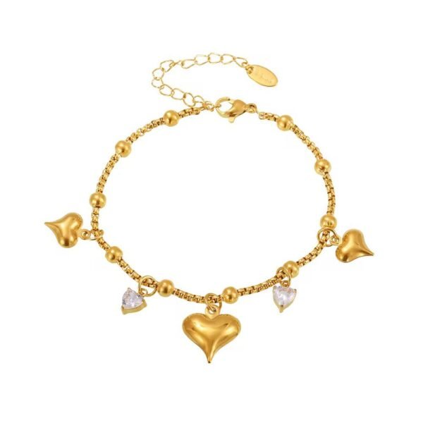 Classic Heart Charm Bracelet product photo 3 | Glossy.pk Pakistan