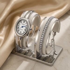 Golden Bangle Watch & Tanis Bracelet Combo