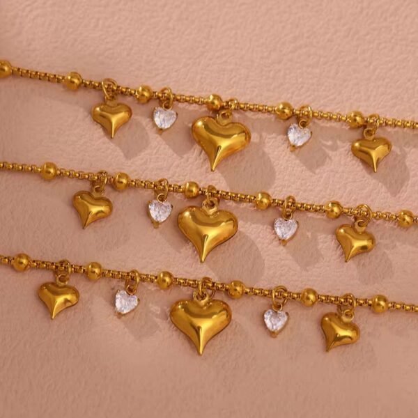 Classic Heart Charm Bracelet anti-tarnish jewellery from Glossy.pk, Lahore