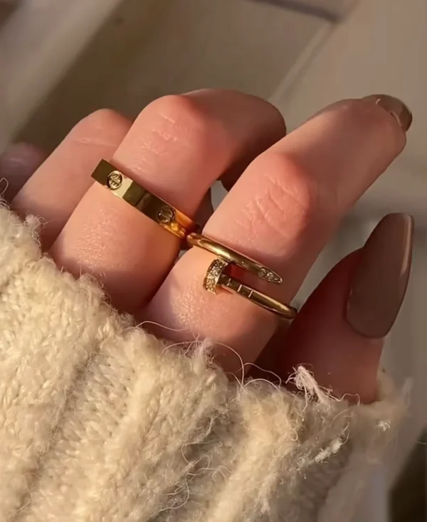 Trendy Nail Cartier Ring anti-tarnish jewellery from Glossy.pk, Lahore