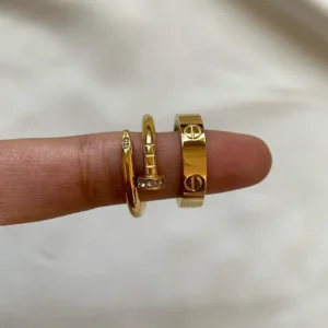 Nail‑Style Ring Combo — Stainless Steel