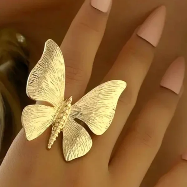 Adjustable Chunky Butterfly Ring anti-tarnish jewellery from Glossy.pk, Lahore