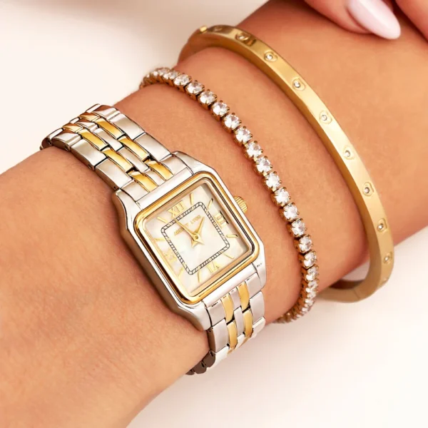 Golden Square Watch & Tanis Combo product photo 2 | Glossy.pk Pakistan