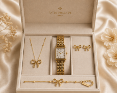 Watch & Bow Bracelet Set (Patek Philippe‑style) jewellery from Glossy.pk, Pakistan