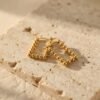 Anti tarnish Elegant Square Hoops anti-tarnish jewellery from Glossy.pk, Lahore