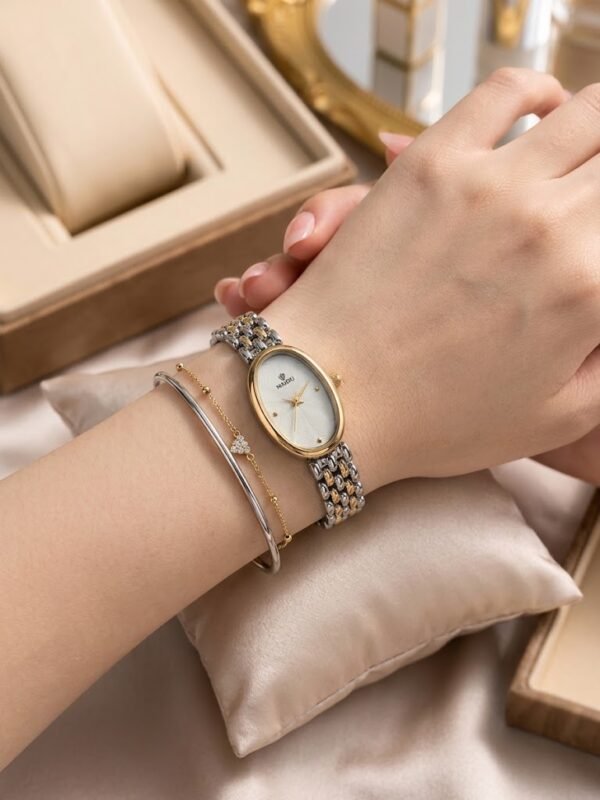 Bold Classical Oval Dial-Gold Silver anti-tarnish jewellery from Glossy.pk, Lahore