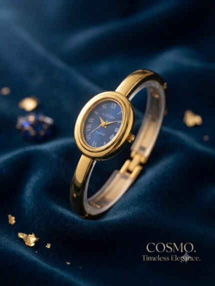 Cosmo Bangle Watch-Gold Blue