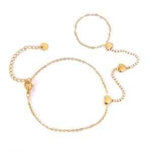 Stone-Set Luxury Hand Chain — Stainless Steel product photo 2 | Glossy.pk Pakistan