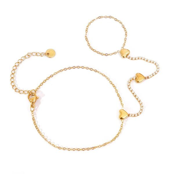 Stone-Set Luxury Hand Chain — Stainless Steel product photo 2 | Glossy.pk Pakistan