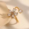 Beauty ZIRCON Flower Stone Ring anti-tarnish jewellery from Glossy.pk, Lahore