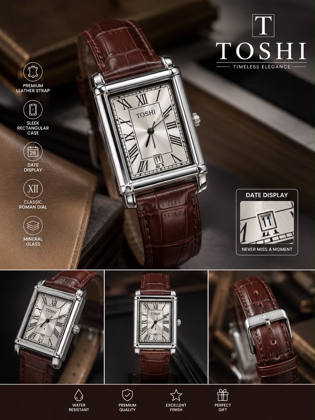 d9e716fc-fdc6-48d0-9288-bf306fe53154 Cartier Tank Men's Leather Strap Watch - Image 1