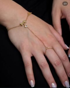 Bow Stone-Look Hand Chain — Stainless Steel product photo 2 | Glossy.pk Pakistan