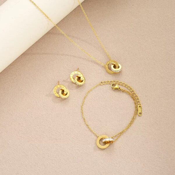 Stainless Steel Double Hoop Combo Set anti-tarnish jewellery from Glossy.pk, Lahore