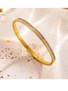 Gold-Plated Handcuff with Stone Detail product photo 3 | Glossy.pk Pakistan