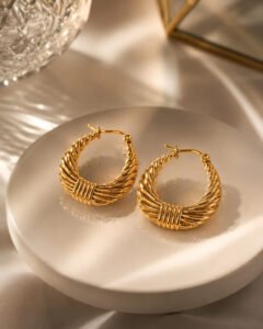 Antitarnish Elegant Twisted Hoops — jewellery from Glossy.pk, Pakistan