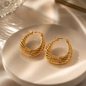 Antitarnish Elegant Twisted Hoops