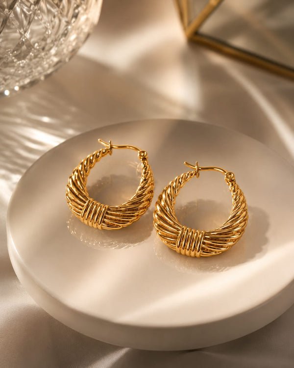 Antitarnish Elegant Twisted Hoops anti-tarnish jewellery from Glossy.pk, Lahore