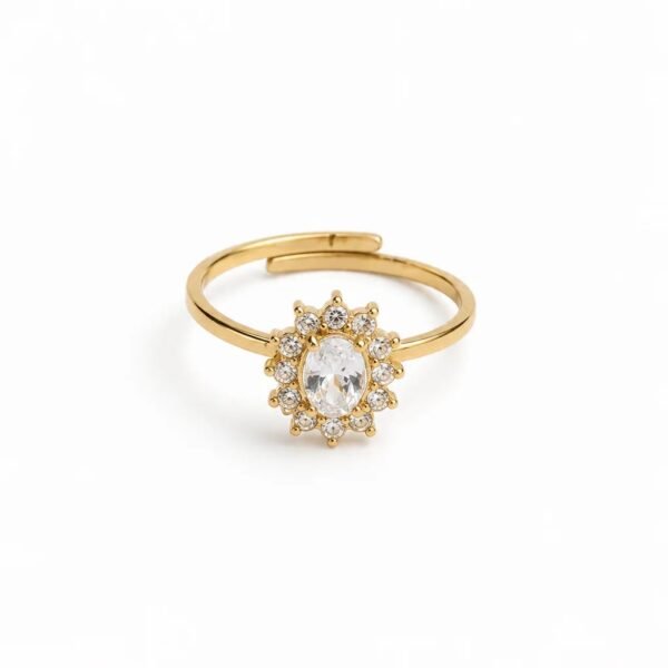 Luxury Adjustable Ring-White Stone anti-tarnish jewellery from Glossy.pk, Lahore