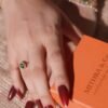 Luxury Adjustable Ring-Green Stone anti-tarnish jewellery from Glossy.pk, Lahore