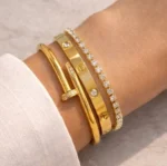 3 Pcs-Trendy watch-Cartier Bangles SET