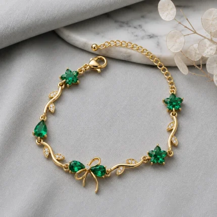Bow Tulip Bracelet-Emerald
