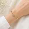 Bow Tulip Bracelet — Pink (Stainless Steel) product photo 2 | Glossy.pk Pakistan