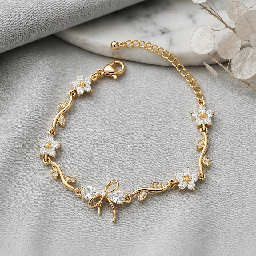 rn-image_picker_lib_temp_6ef8dc74-275b-4ea1-87d5-066617bf3c3e Bow Tulip Bracelet-White Stone - Image 1