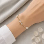 Bow Tulip Bracelet-White Stone - Image 3