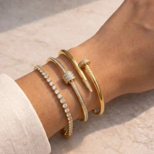 3-Piece Hand Cuff & Bracelet Set (3pc) — Textured Mix