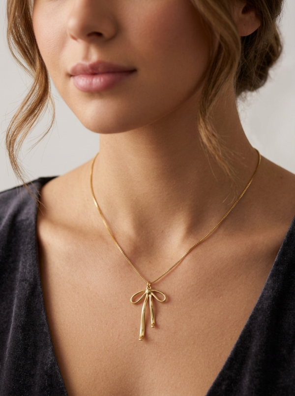 Bow Knotted Pendent anti-tarnish jewellery from Glossy.pk, Lahore