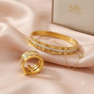 3 Layered Roman Hand Cuff and Ring Combo