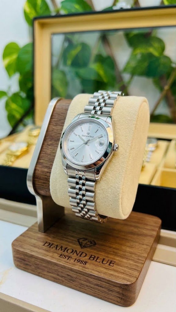 Blue Diamond Silver Watch