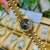 Diamond Blue Gold Watch-Black Dial