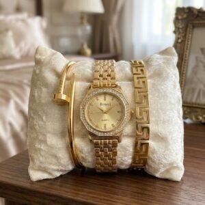 Watch & Bracelet Combo — Stainless Steel, Waterproof