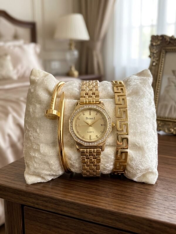 Watch & Bracelet Combo — Stainless Steel, Waterproof