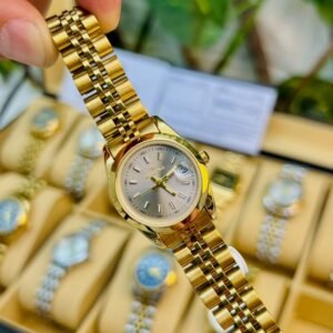 Diamond Blue Gold Watch-Silver Dial