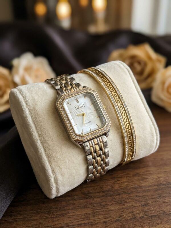 Watch & Bracelet Combo — Stainless Steel, Waterproof